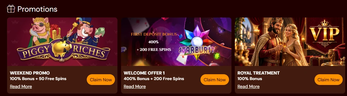 spins-castle-promotions-weekend-promo-welcome-offer-1-and-royal-treatment